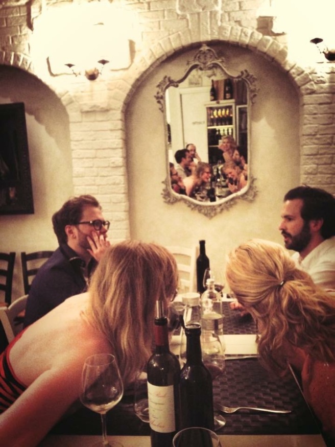 Birthday dinner with friends in cute and funky Prato.